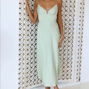 NEW Hello Molly XS Private Kiss Midi Dress - Avacado